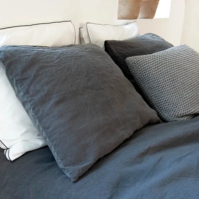 Bettwäsche House in Style Rimini White-Stitching Off Black Baumwollsatin