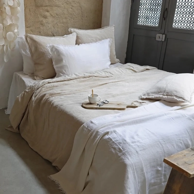 KissenbezügePassion for Linen Claire Sand Gewaschener Leinen-Chambray