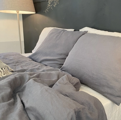 KissenbezügePassion for Linen Maxime Dark Grey Gewaschenes Leinen