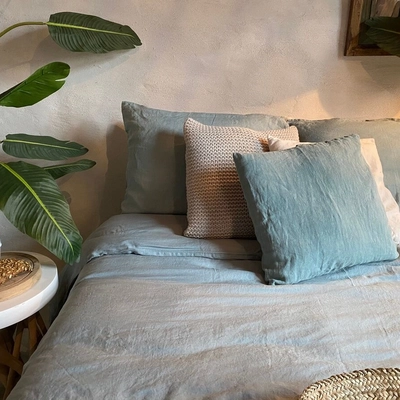 KissenbezügePassion for Linen Maxime Ocean Green Gewaschenes Leinen