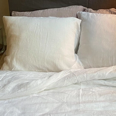 Kissenbezüge Passion for Linen Maxime White Gewaschenes Leinen