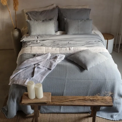 KissenbezügePassion for Linen Remy Blue Grey Gewaschenes Leinen