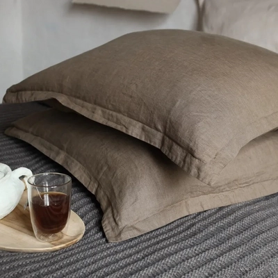 KissenbezügePassion for Linen Remy Dark Brown Gewaschenes Leinen