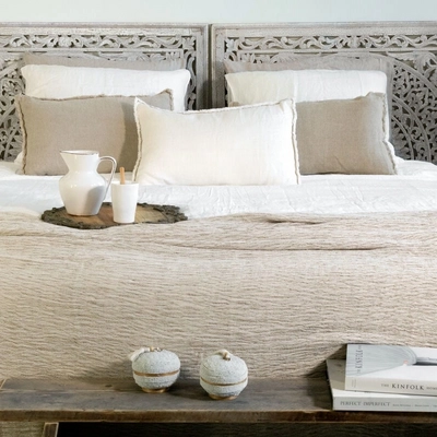 KissenbezügePassion for Linen Sofie Off White Gewaschenes Leinen - Baumwollsatin