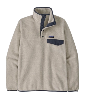 Pullover Patagonia LW Synch Snap-T P/O Herren Oatmeal Heather w/Smolder Blue