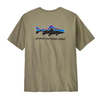 T-Shirt Patagonia Men Home Water Trout Organic River Rock Green