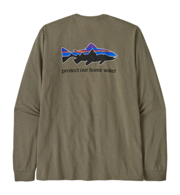 Longsleeve Patagonia Men Home Water Trout Responsibili-Tee River Rock Green