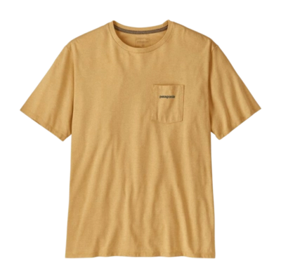 T-Shirt Patagonia Men Boardshort Logo Pocket Responsibili-Tee Beeswax Tan