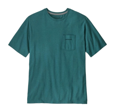 T-Shirt Patagonia Men Boardshort Logo Pocket Responsibili-Tee Wetland Blue