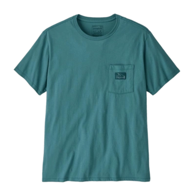 T-Shirt Patagonia Unisex Flying Fish Tides Organic Pocket Wetland Blue