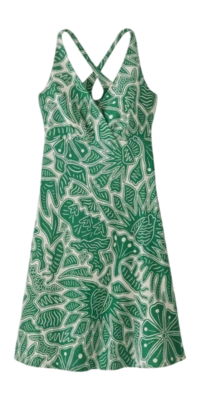 Jurk Patagonia Women Amber Dawn Dress Bees and Flowers: Heartleaf Green