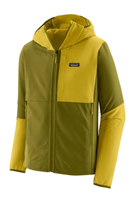 Gilet Patagonia Homme R1 TechFace Hoody Graze Green