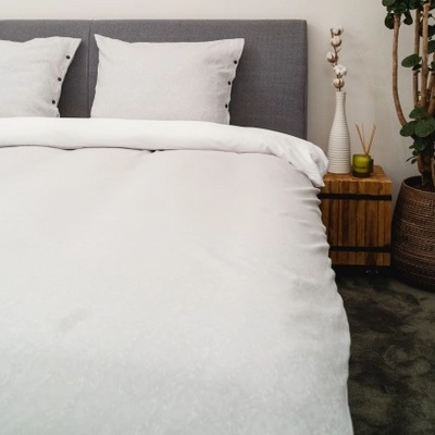 Bettwäsche Kayori Sakura Baumwolle-Satin Silbergrau