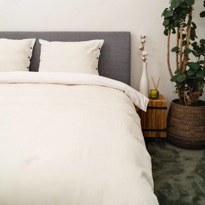 Bettwäsche Kayori Okura Baumwolle-Satin Offwhite