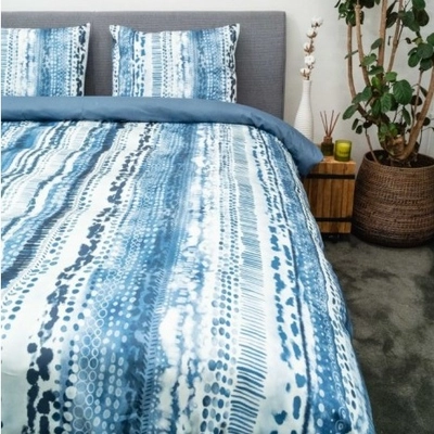 Bettwäsche Kayori Dashi Baumwolle-Satin Blau