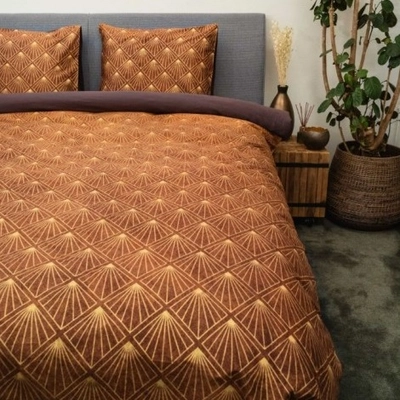 Bettwäsche Kayori Machii Baumwolle-Satin Braun