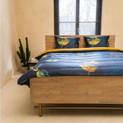 Bettwäsche Kayori Lya Pima Baumwolle Satin Blau