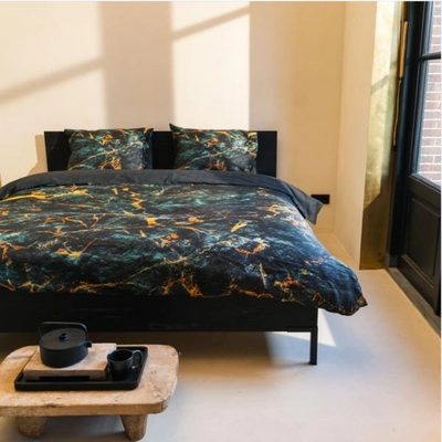 Bettwäsche Kayori Zucchi Baumwolle-Satin Türkis