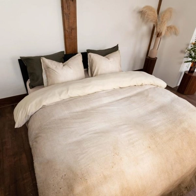 Bettwäsche Kayori Rifu Baumwolle-Satin Sand