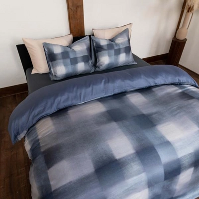 Bettwäsche Kayori Koya Baumwolle-Satin Blau