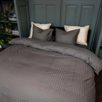Bettwäsche Kayori Kora Baumwolle-Satin Anthraz