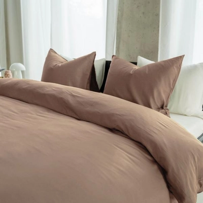 Bettwäsche Kayori Saya Baumwolle-Satin Mocca