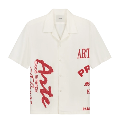 Shirt Arte Antwerp Men Red Print Cream