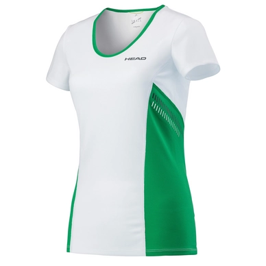 T-shirt de Tennis HEAD Club Technical Shirt Women White Green Club