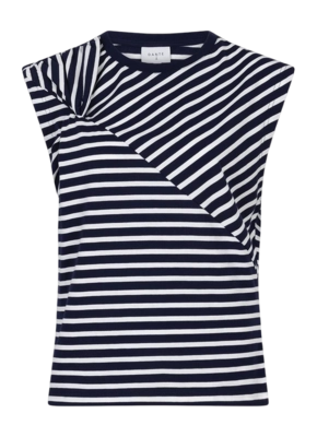 T-Shirt Dante6 Dash Constructed Damen Stripe Sapphire Blue White