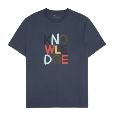T-Shirt KnowledgeCotton Apparel Men Regular Heavy Single Vintage Indigo