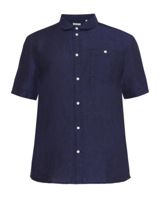 Chemise Knowledge Cotton Apparel Homme Regular Linen Short Sleeved Total Eclipse