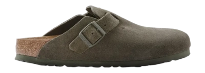 Klomp Birkenstock Women Boston Suede Thyme Narrow