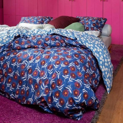 Bettwäsche Essenza Blooming Ballet Marine Blue Bio-Baumwollperkal