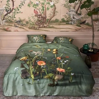 Bettwäsche Essenza Ficaria Greenish Bio-Baumwollsatin