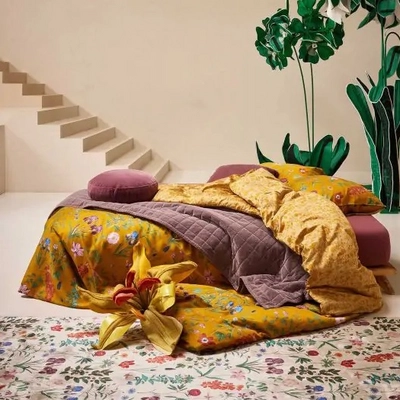 Bettwäsche Essenza Marigold Flower Ochre Bio-Baumwollsatin