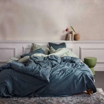 Bettwäsche Essenza Minte Denim Baumwollsatin