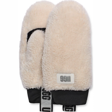 Want UGG Women Sherpa Mitten Logo Tape Nimbus