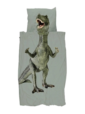 Bettwäsche SNURK Dino Jurassic Green Grün Bio-Baumwolle
