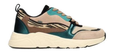 Sneaker POSH by Poelman Women Charlie Beige With Brown