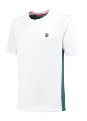 Tennisshirt K-Swiss Men Hypercourt Mix Melange Crew White Stargazer