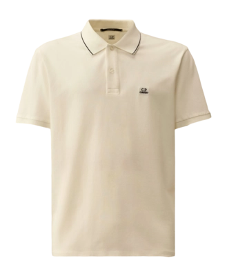 Polo CP Company Homme Stretch Piquet Short Sleeve Gauze White