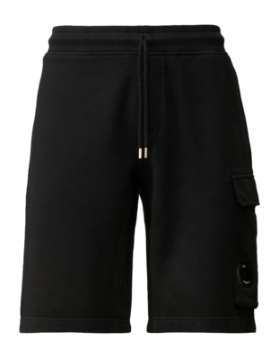 Kurze Hose CP Company Cotton Diagonal Fleece Logo Herren Total Eclipse