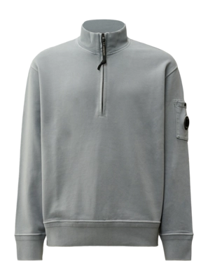 Pullover CP Company Cotton Diagonal Fleece Half Zip Herren Stormy Weather