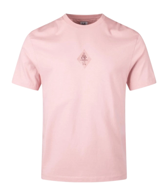T-shirt CP Company Homme 30/1 Jersey Front and Back Logo Misty Rose