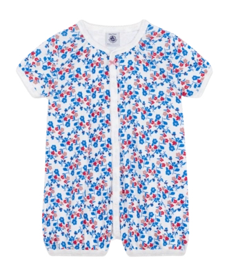 Babypakje Petit Bateau Short Playsuit Marshmallow/Multico Bloemenprint