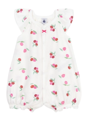 Babypakje Petit Bateau Short Playsuit Marshmallow/Multico Berry