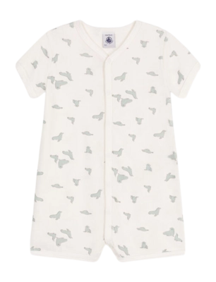 Babypakje Petit Bateau Short Playsuit Marshmallow/Multico