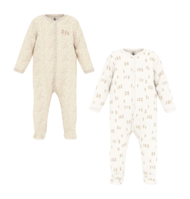 Babypyjama Petit Bateau 2 Dors Biens Beige (Set van 2)