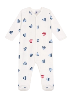 Pyjamas pour Bébé Petit Bateau Sleepsuit Y Marshmallow/Multico Coeur