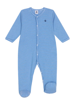 Pyjamas pour Bébé Petit Bateau Sleepsuit Y Delphinium/Marshmallow